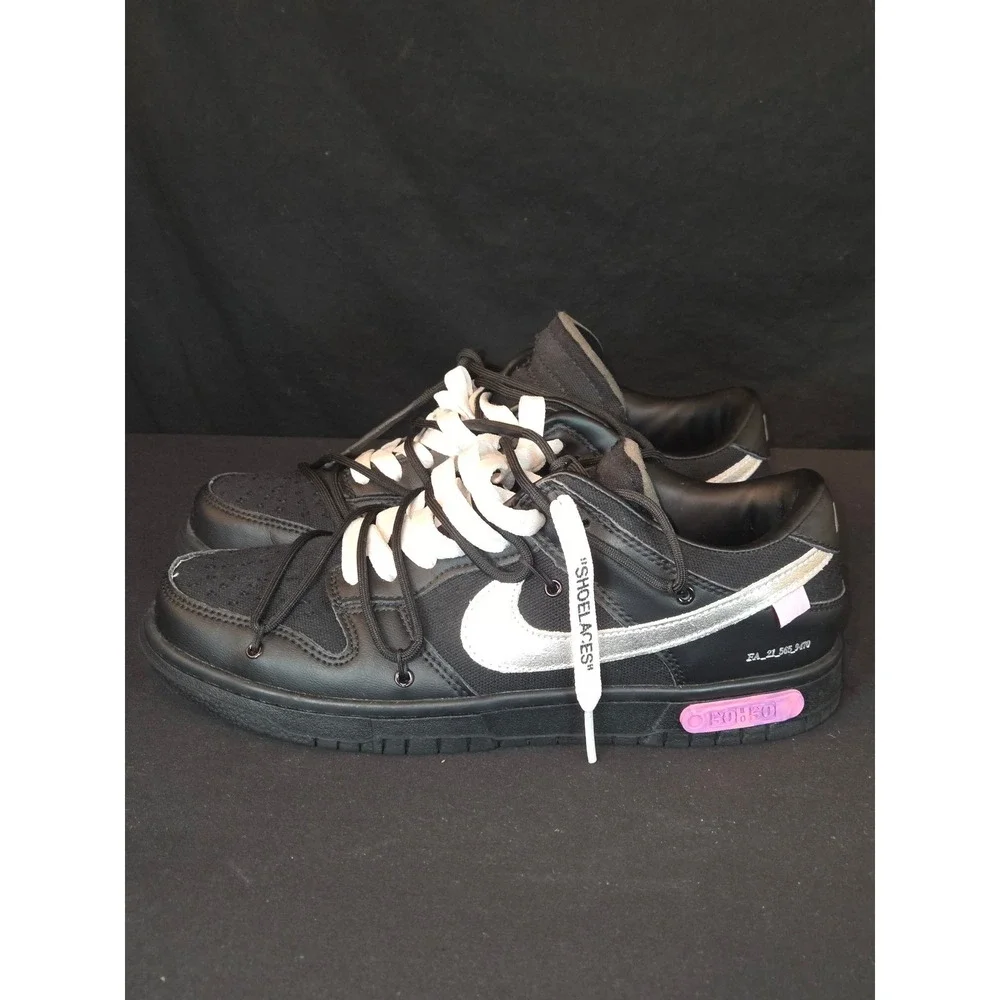 Nike Dunk Low‎ Off White 50 of 50 Black Silver Men's Size 8.5 DM1602 001
